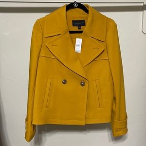 Mustard yellow Ann Taylor Factory short trench jacket (10)